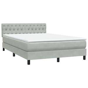 Box spring postel s matrací a LED světle šedá 160x210 cm samet - obrázek 5