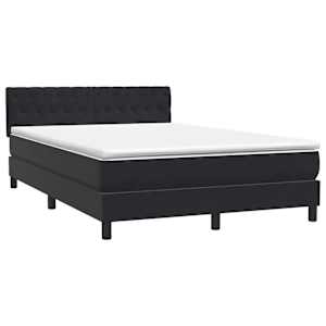 Box spring postel s matrací a LED černá 160x210 cm samet - obrázek 5