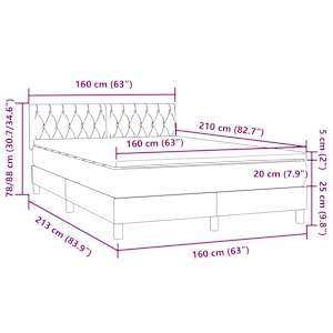 Box spring postel s matrací a LED růžová 160x210 cm samet - obrázek 16