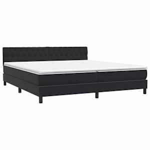 Box spring postel s matrací a LED černá 180x210 cm samet - obrázek 5