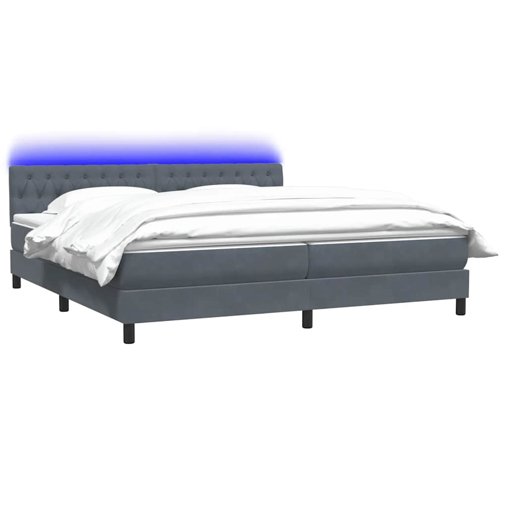 Thumbnail - vidaXL Boxspringbett mit Matratze Dunkelgrau 200x210 cm Samt