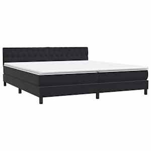 Box spring postel s matrací a LED černá 200x210 cm samet - obrázek 5