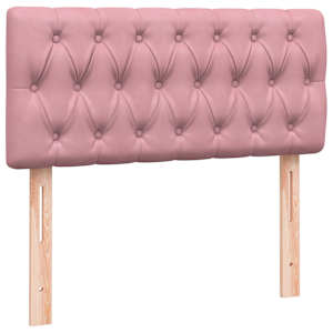 Box spring postel s matrací a LED růžová 80x220 cm samet - obrázek 7