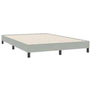 Box spring postelja z vzmetnico LED svetlo siva 160x220 cm žametna - slika 6