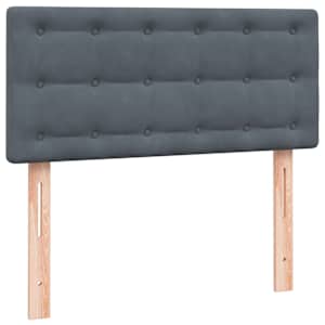 Box spring postel s matrací a LED tmavě šedá 80x210 cm samet - obrázek 7