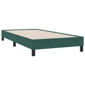 Box spring postel s matrací a LED tmavě zelená 100x210 cm samet - obrázek 6