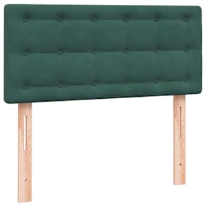 Box spring postel s matrací a LED tmavě zelená 100x210 cm samet - obrázek 7
