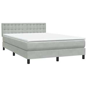 Box spring postel s matrací a LED světle šedá 140x210 cm samet - obrázek 5