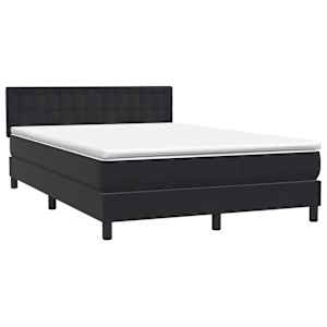 Box spring postel s matrací a LED černá 140x210 cm samet - obrázek 5
