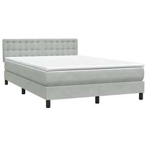 Box spring postel s matrací a LED světle šedá 160x210 cm samet - obrázek 5