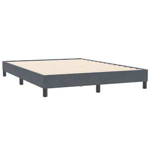 Box spring postel s matrací a LED tmavě šedá 160x210 cm samet - obrázek 6