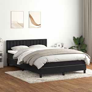 Box spring postel s matrací a LED černá 160x210 cm samet - obrázek 4