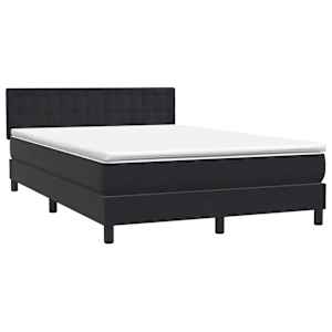 Box spring postel s matrací a LED černá 160x210 cm samet - obrázek 5