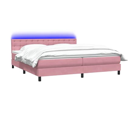 vidaXL kontinentalseng med madras og LED-lys 180x210 cm fl&oslash;jl lyser&oslash;d