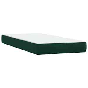 Box spring postel s matrací a LED tmavě zelená 200x210 cm samet - obrázek 8