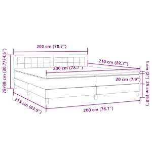 Box spring postel s matrací a LED tmavě modrá 200x210 cm samet - obrázek 16