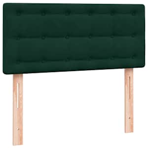 Box spring postel s matrací a LED tmavě zelená 80x220 cm samet - obrázek 7