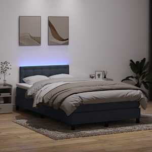Box spring postelja z vzmetnico LED Temno siva 120x220 cm Velvet