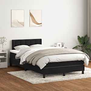 Box spring postel s matrací a LED černá 120x220 cm samet - obrázek 3