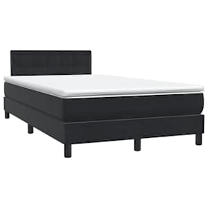 Box spring postel s matrací a LED černá 120x220 cm samet - obrázek 5