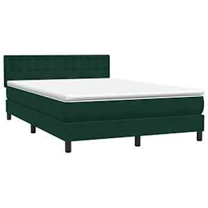 Box spring postel s matrací a LED tmavě zelená 160x220 cm samet - obrázek 5