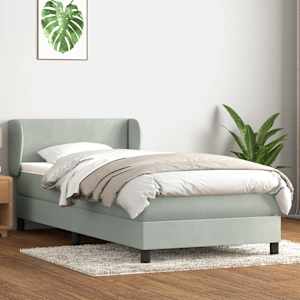 Box spring postel s matrací světle šedá 80x210 cm samet - obrázek 3