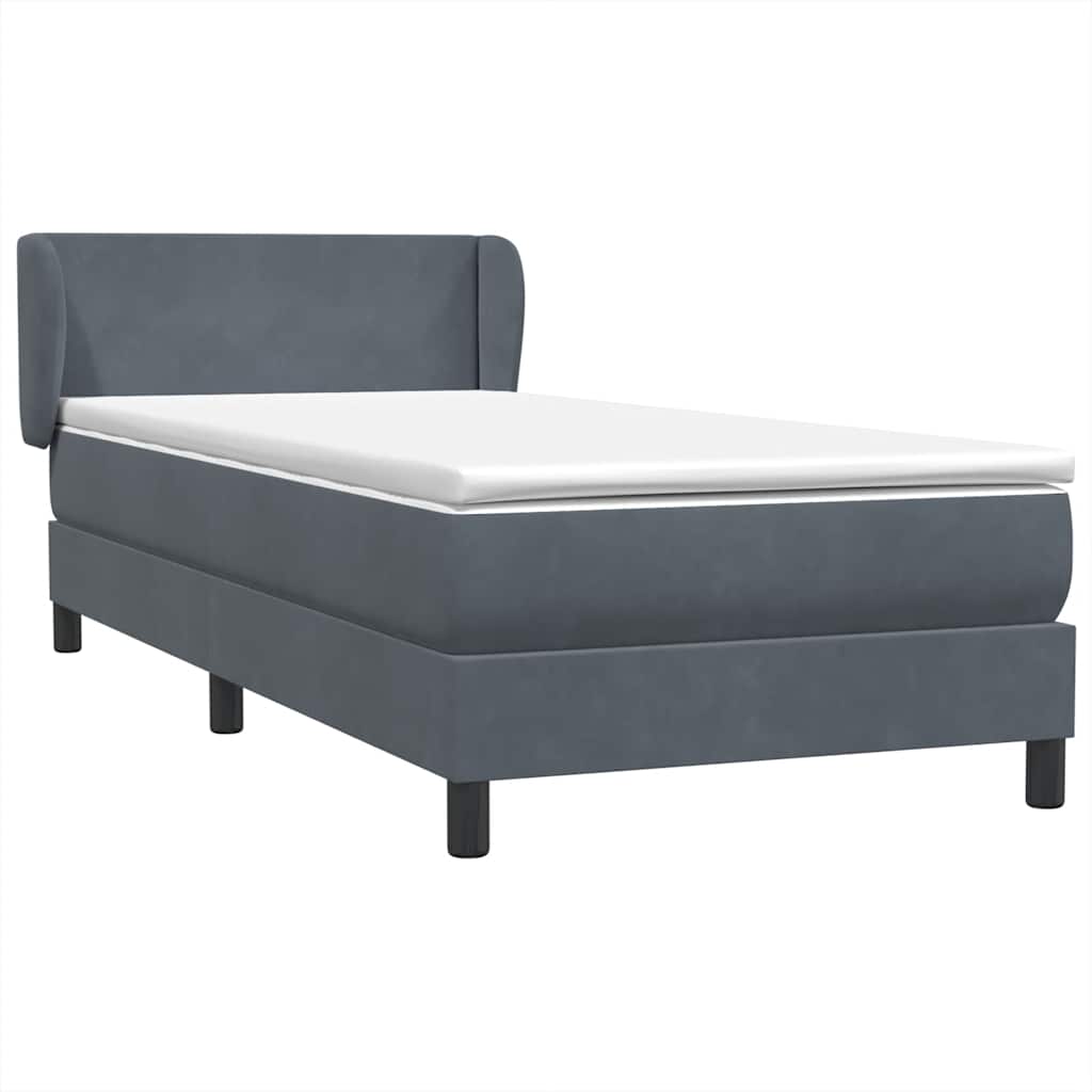 Thumbnail - vidaXL Boxspringbett mit Matratze Dunkelgrau 80x210 cm Samt
