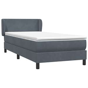 Box spring postel s matrací tmavě šedá 80x210 cm samet - obrázek 2