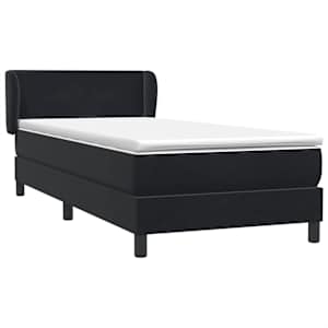 Box spring postel s matrací černá 80x210 cm samet - obrázek 2