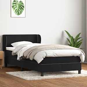 Box spring postel s matrací černá 80x210 cm samet - obrázek 3