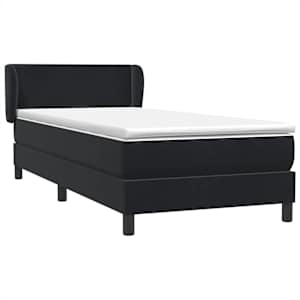 Box spring postel s matrací černá 90x210 cm samet - obrázek 2