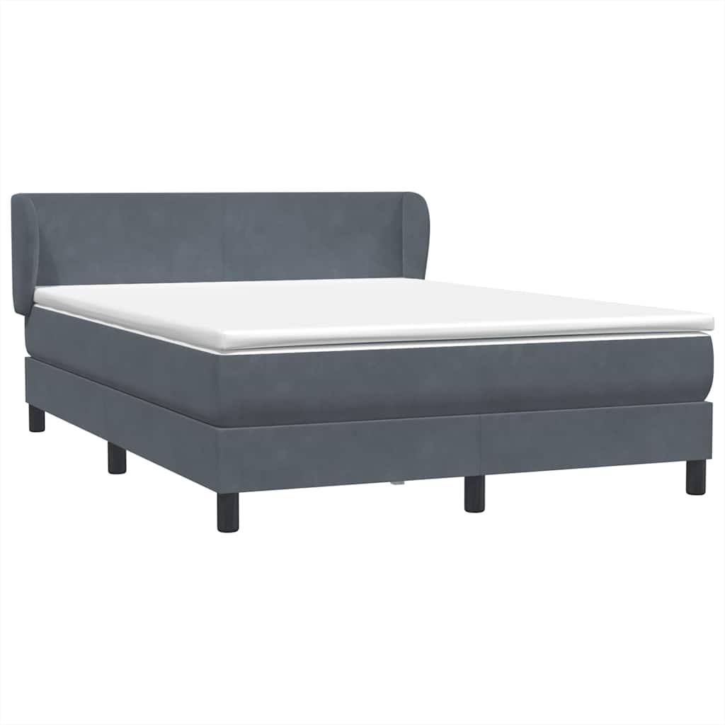 Thumbnail - vidaXL Boxspringbett mit Matratze Dunkelgrau 140x210 cm Samt