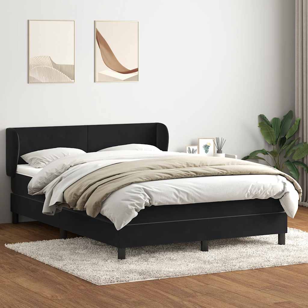 Thumbnail - vidaXL Boxspringbett mit Matratze Schwarz 140x210 cm Samt