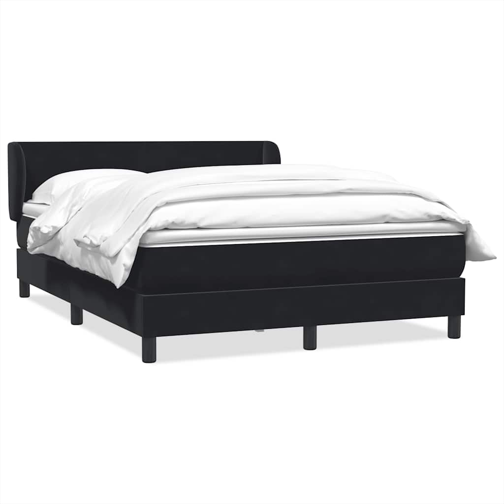 vidaXL Boxspringbett mit Matratze Schwarz 140x210 cm Samt