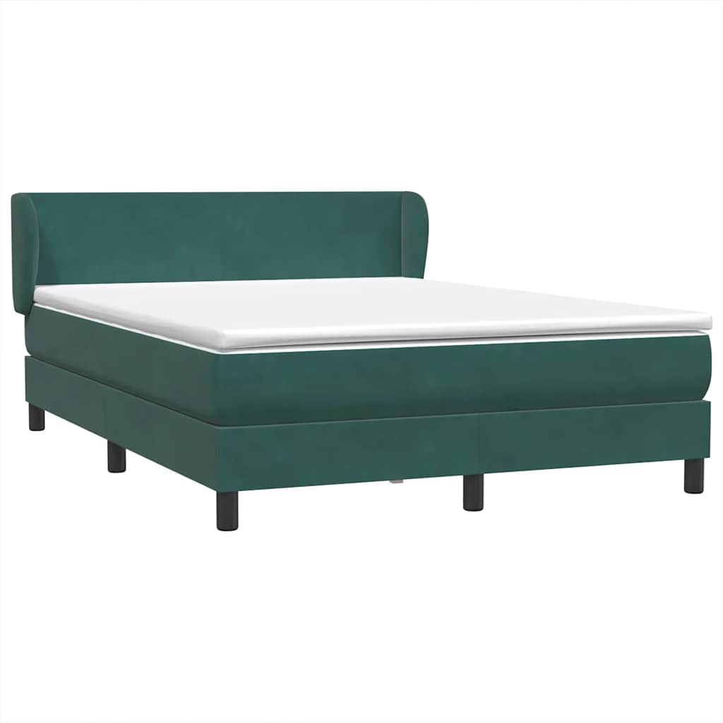 Thumbnail - vidaXL Boxspringbett mit Matratze Dunkelgrün 140x210 cm Samt