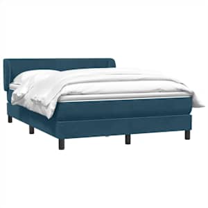 Box spring postel s matrací tmavě modrá 140x210 cm samet - obrázek 4