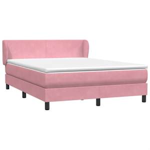 Box spring postel s matrací růžová 140x210 cm samet - obrázek 2