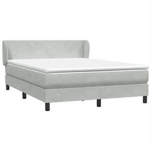 Box spring postel s matrací světle šedá 160x210 cm samet - obrázek 2
