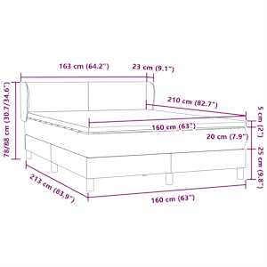 Box spring postel s matrací světle šedá 160x210 cm samet - obrázek 12