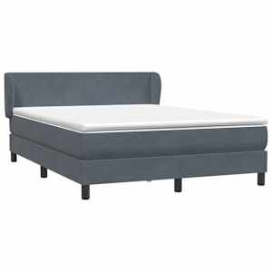 Box spring postel s matrací tmavě šedá 160x210 cm samet - obrázek 2