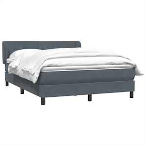 Box spring postel s matrací tmavě šedá 160x210 cm samet - obrázek 4