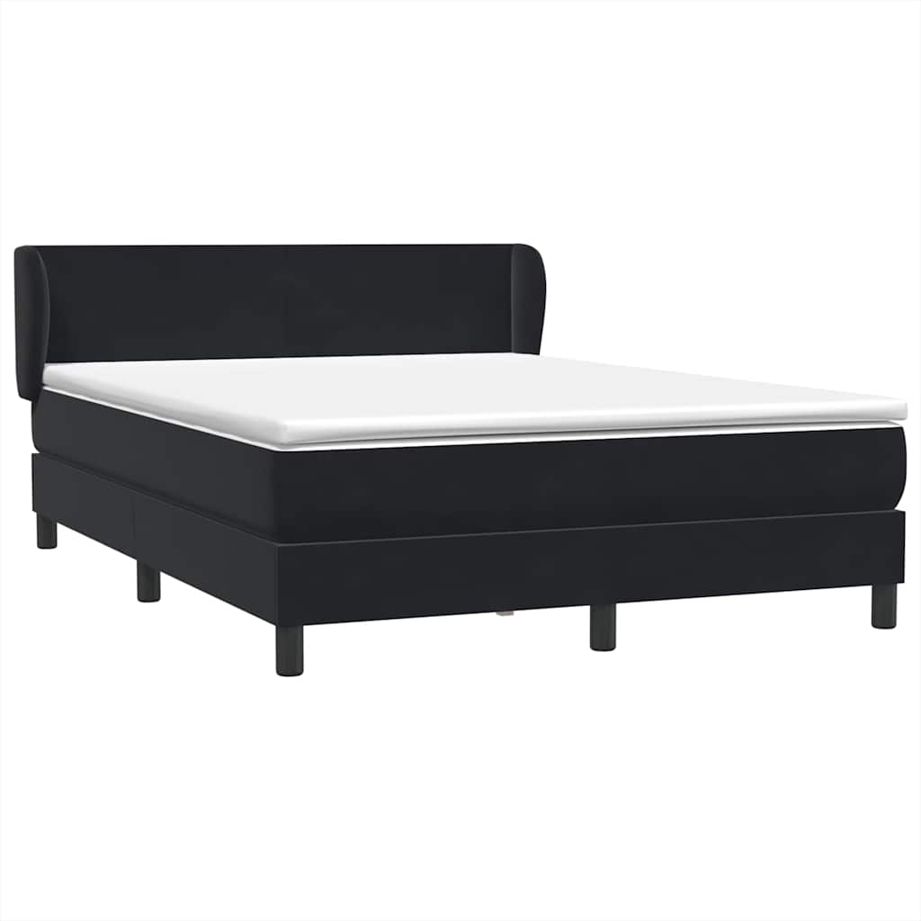 vidaXL Box spring postel s matrací černá 160x210 cm samet