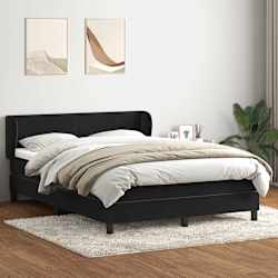 vidaXL Rams&auml;ng med madrass svart 160x210 cm sammet