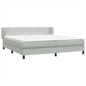 Postel Box Spring s matracemi světle šedá 180x210 cm samet - obrázek 2