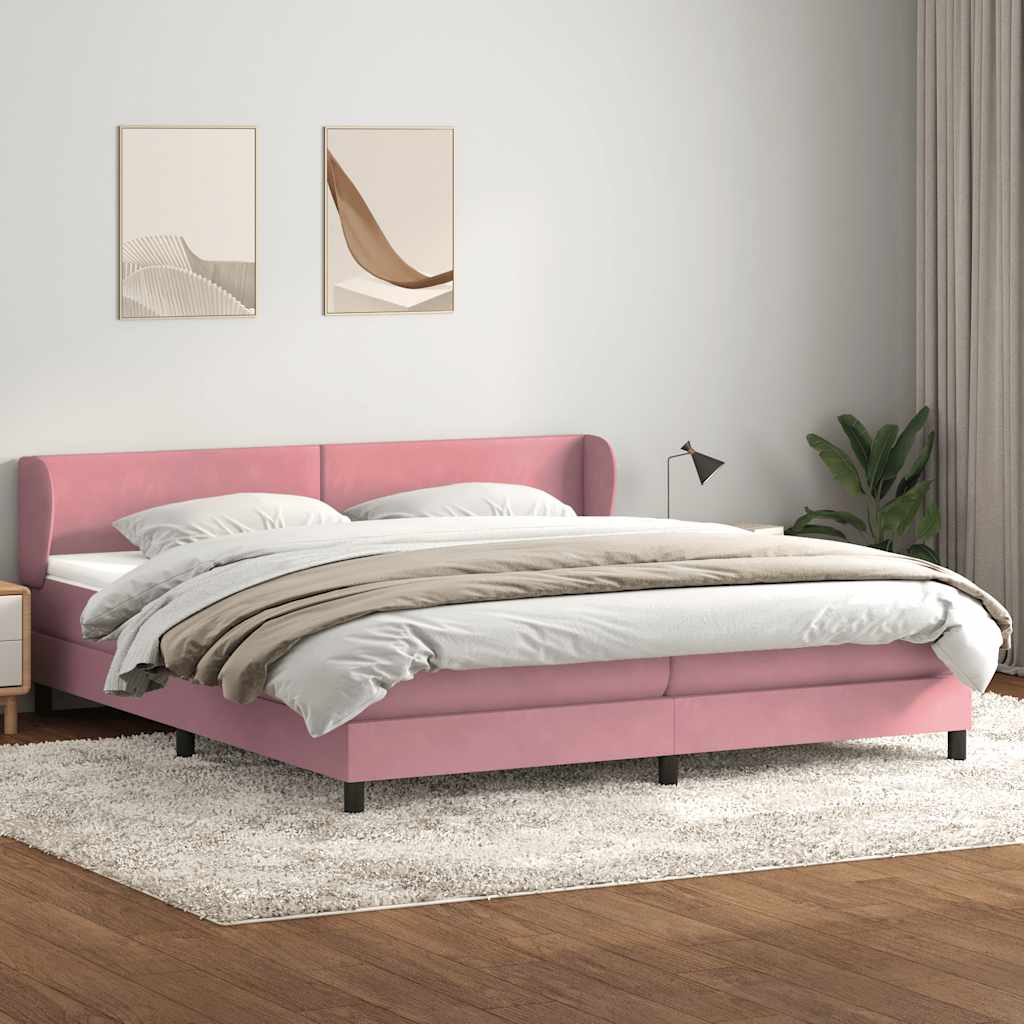 Thumbnail - vidaXL Boxspringbett mit Matratzen Rosa 180x210 cm Samt