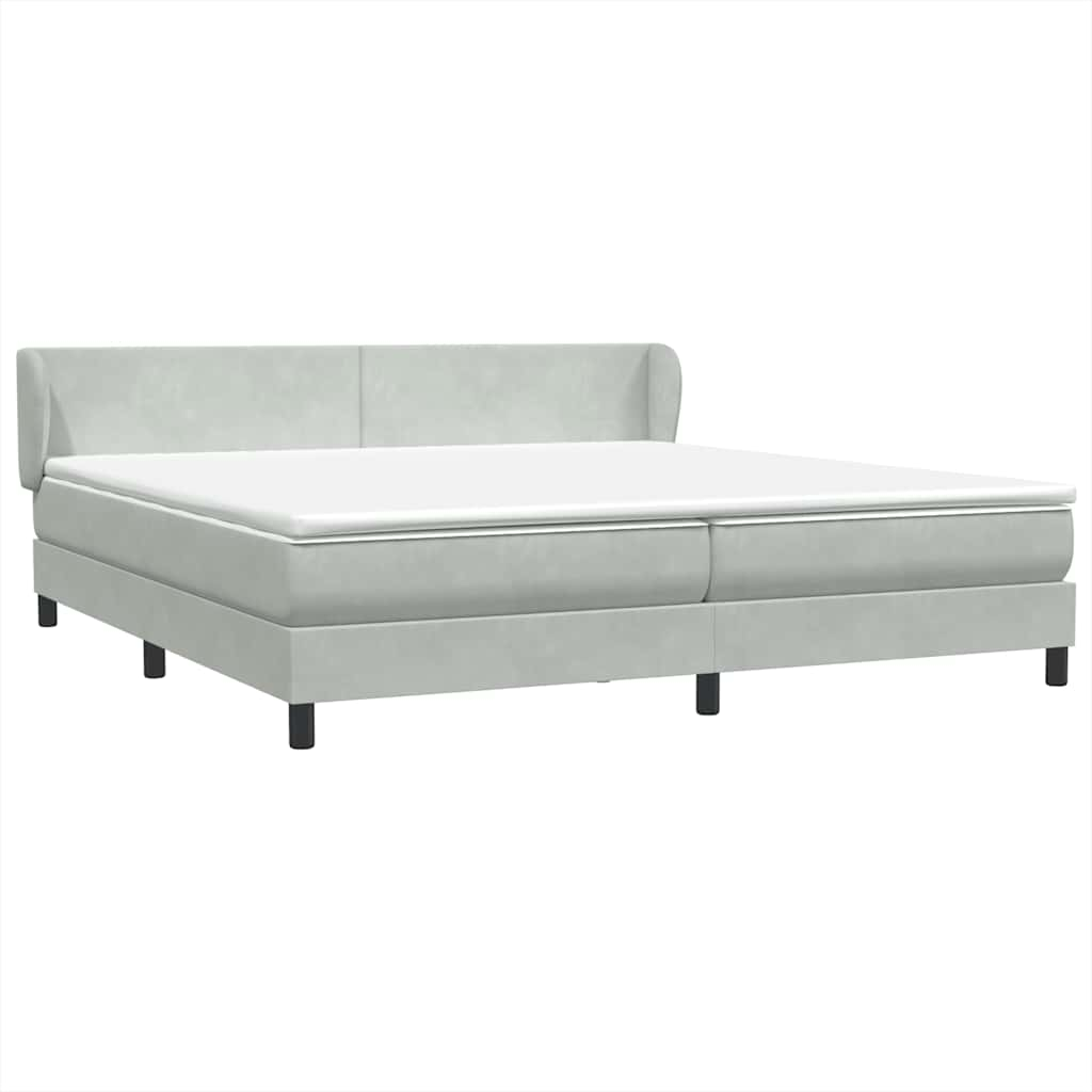 vidaXL Box Spring postelja z vzmetnicami svetlo siva 200x210cm žametna