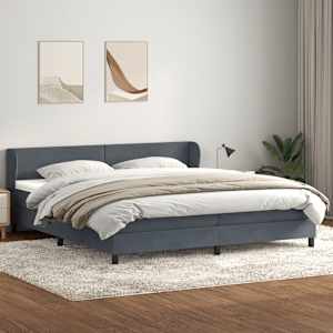 Box spring postel s matracemi tmavě šedá 200x210 cm samet - obrázek 3