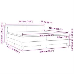 Box spring postel s matracemi tmavě šedá 200x210 cm samet - obrázek 12