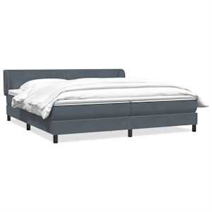 Box spring postel s matracemi tmavě šedá 200x210 cm samet - obrázek 1