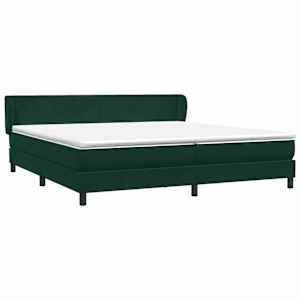 Box spring postel s matracemi tmavě zelená 200x210 cm samet - obrázek 2